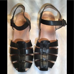 Dansko black leather wedge sandal size 11